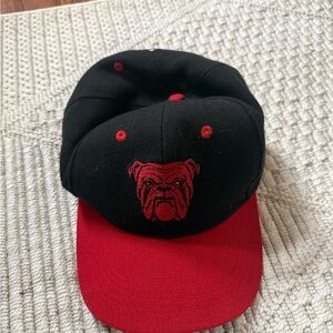 Black and Red Bulldog Dog Cap